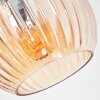Koyoto ceiling light, globe light 52 cm Amber, 5-light sources