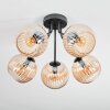 Koyoto ceiling light, globe light 52 cm Amber, 5-light sources