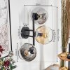 Koyoto globe light, wall light Amber, clear, Smoke-coloured, 3-light sources