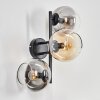 Koyoto globe light, wall light Amber, clear, Smoke-coloured, 3-light sources