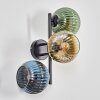 Koyoto globe light, wall light blue, gold, green, clear, 3-light sources