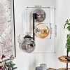 Gastor globe light, wall light Amber, Smoke-coloured, 3-light sources