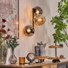 Gastor globe light, wall light Amber, Smoke-coloured, 3-light sources