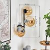 Gastor globe light, wall light Amber, 3-light sources