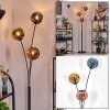Ripoll globe light, floor lamp blue, gold, coppery, 3-light sources