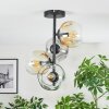 Ripoll ceiling light, globe light Amber, clear, Smoke-coloured, 4-light sources