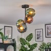 Ripoll ceiling light, globe light blue, green, coppery, 4-light sources