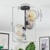 Ripoll ceiling light, globe light Amber, clear, Smoke-coloured, 4-light sources