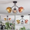 Ripoll ceiling light, globe light gold, clear, coppery, Smoke-coloured, 3-light sources