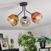 Ripoll ceiling light, globe light gold, clear, coppery, Smoke-coloured, 3-light sources