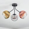 Ripoll ceiling light, globe light gold, clear, coppery, Smoke-coloured, 3-light sources