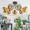 Koyoto ceiling light, globe light 82 cm gold, clear, 7-light sources