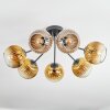 Koyoto ceiling light, globe light 82 cm gold, clear, 7-light sources