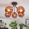 Ripoll ceiling light, globe light coppery, 5-light sources