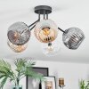 Ripoll ceiling light, globe light Amber, clear, Smoke-coloured, 5-light sources
