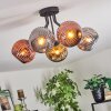 Ripoll ceiling light, globe light chrome, gold, coppery, Smoke-coloured, 5-light sources