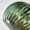 Koyoto ceiling light, globe light blue, gold, green, 6-light sources