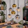 Gastor hanging light, globe light, pendant light Amber, gold, clear, Smoke-coloured, 6-light sources