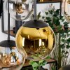 Gastor hanging light, globe light, pendant light Amber, gold, clear, Smoke-coloured, 6-light sources