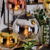 Gastor hanging light, globe light, pendant light chrome, gold, clear, coppery, Smoke-coloured, 6-light sources