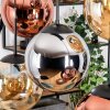 Gastor hanging light, globe light, pendant light Amber, chrome, coppery, Smoke-coloured, 6-light sources