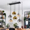 Gastor hanging light, globe light, pendant light Amber, gold, clear, Smoke-coloured, 6-light sources