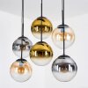 Gastor hanging light, globe light, pendant light Amber, gold, clear, Smoke-coloured, 6-light sources