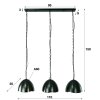 Mirror Pendant Light matt nickel, black, 3-light sources