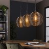 LEEVILLE Pendant Light matt nickel, black, 3-light sources