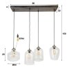 POLVERO Pendant Light Oxidised Silver, 4-light sources