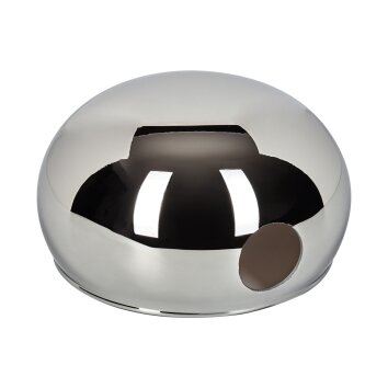 Glass lamp shade  Nikkala replacement glass, spare part chrome, Smoke-coloured
