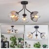 Koyoto ceiling light, globe light 42 cm Amber, clear, Smoke-coloured, 3-light sources