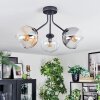 Koyoto ceiling light, globe light 42 cm Amber, clear, Smoke-coloured, 3-light sources