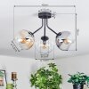 Koyoto ceiling light, globe light 42 cm Amber, clear, Smoke-coloured, 3-light sources
