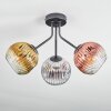 Koyoto ceiling light, globe light 42 cm chrome, gold, clear, coppery, Smoke-coloured, 3-light sources