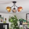 Koyoto ceiling light, globe light 42 cm chrome, gold, clear, coppery, Smoke-coloured, 3-light sources
