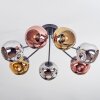 Ripoll ceiling light, globe light chrome, gold, coppery, Smoke-coloured, 7-light sources