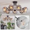 Ripoll ceiling light, globe light clear, Smoke-coloured, 7-light sources