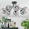 Ripoll ceiling light, globe light clear, Smoke-coloured, 7-light sources