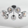 Ripoll ceiling light, globe light clear, Smoke-coloured, 7-light sources