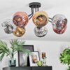 Ripoll ceiling light, globe light chrome, gold, coppery, Smoke-coloured, 7-light sources