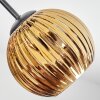 Ripoll ceiling light, globe light chrome, gold, coppery, Smoke-coloured, 7-light sources