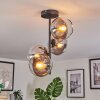 Koyoto ceiling light, globe light 32 cm clear, Smoke-coloured, 4-light sources