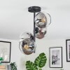 Koyoto ceiling light, globe light 32 cm clear, Smoke-coloured, 4-light sources