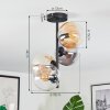Gastor ceiling light, globe light 32 cm Amber, clear, Smoke-coloured, 4-light sources