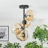 Ripoll ceiling light, globe light Amber, clear, 4-light sources