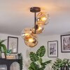 Ripoll ceiling light, globe light Amber, clear, 4-light sources