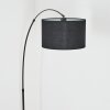 Bassagoda floor lamp, Arch lamps chrome, black, 1-light source, Fabric lampshade