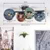 Ripoll ceiling light, globe light blue, green, coppery, 4-light sources