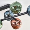 Ripoll ceiling light, globe light blue, green, coppery, 8-light sources